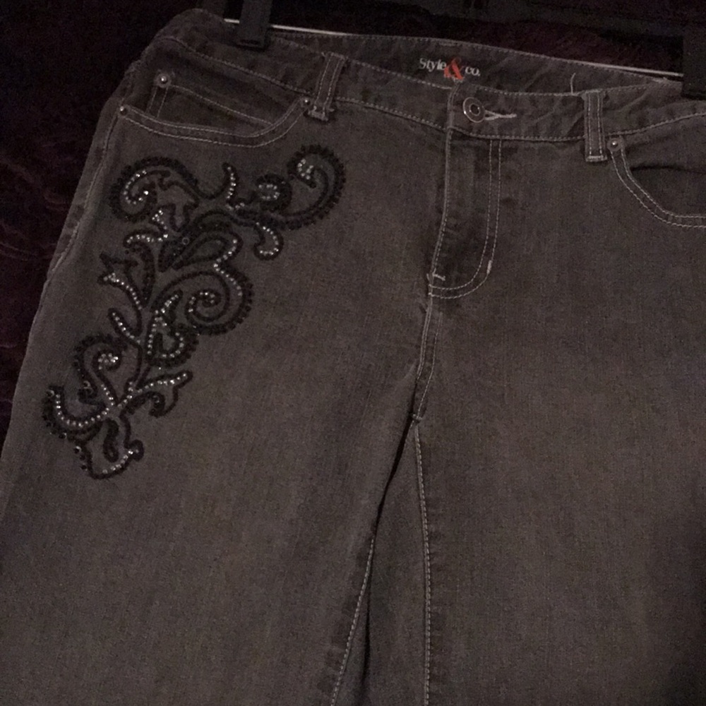 Style & Co. jeans with embroidery beading